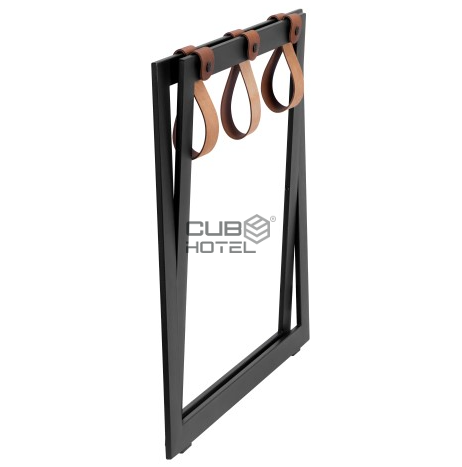  Black Stainless Steel Suitcase Support with Leather Straps